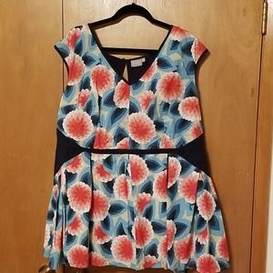 Eshakti Peplum Top 24W Bright Floral